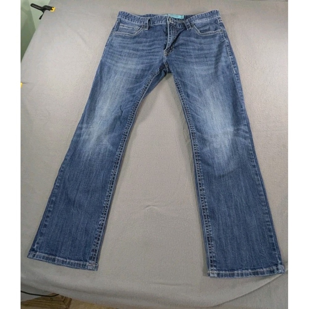 Rock & Roll Denim Mens Revolver Straight Slim Straight Leg Jeans 36x32 Blue